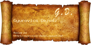 Gyurovics Dezső névjegykártya
