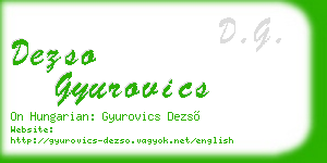 dezso gyurovics business card