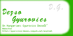 dezso gyurovics business card